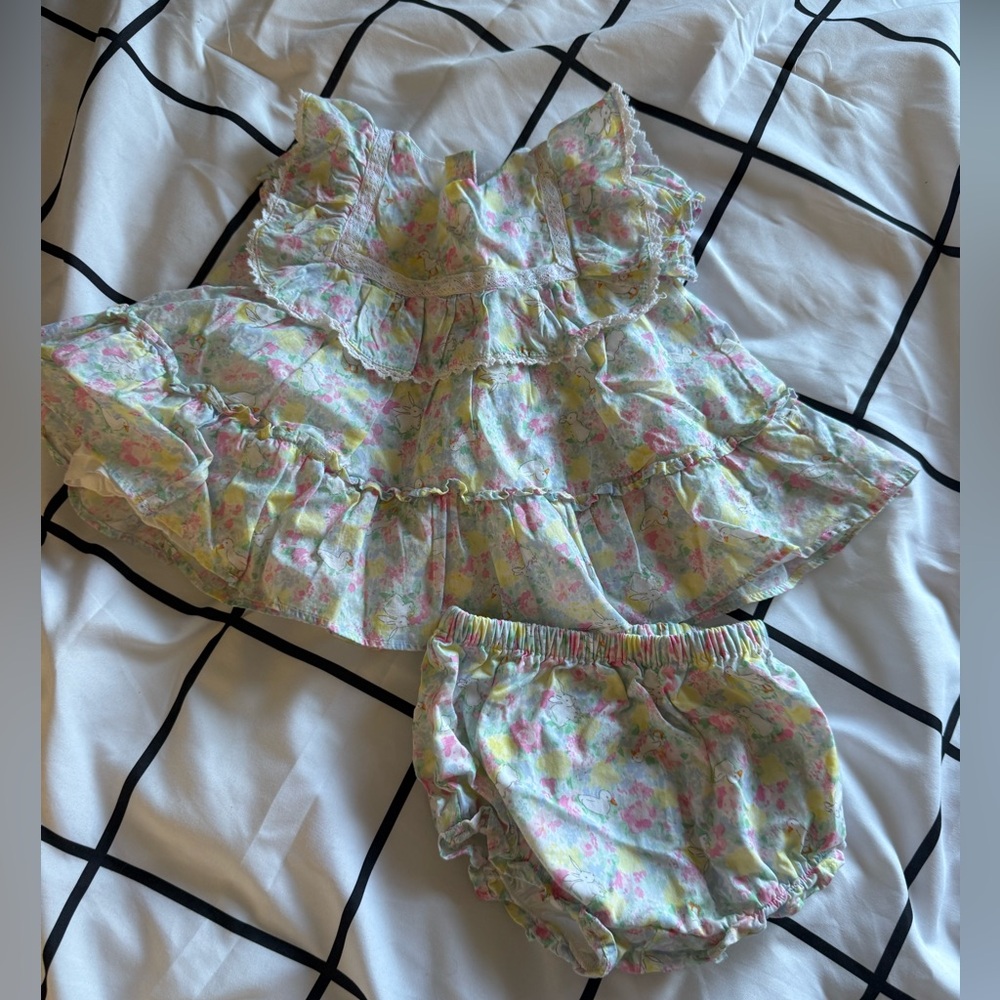 Janie and Jack Pastel Floral Diaper Cover Set